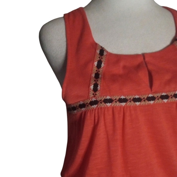 THML Boho Embroidered Flowy Tank Style Lined Maxi Dress Melon Size Small - Picture 3 of 9